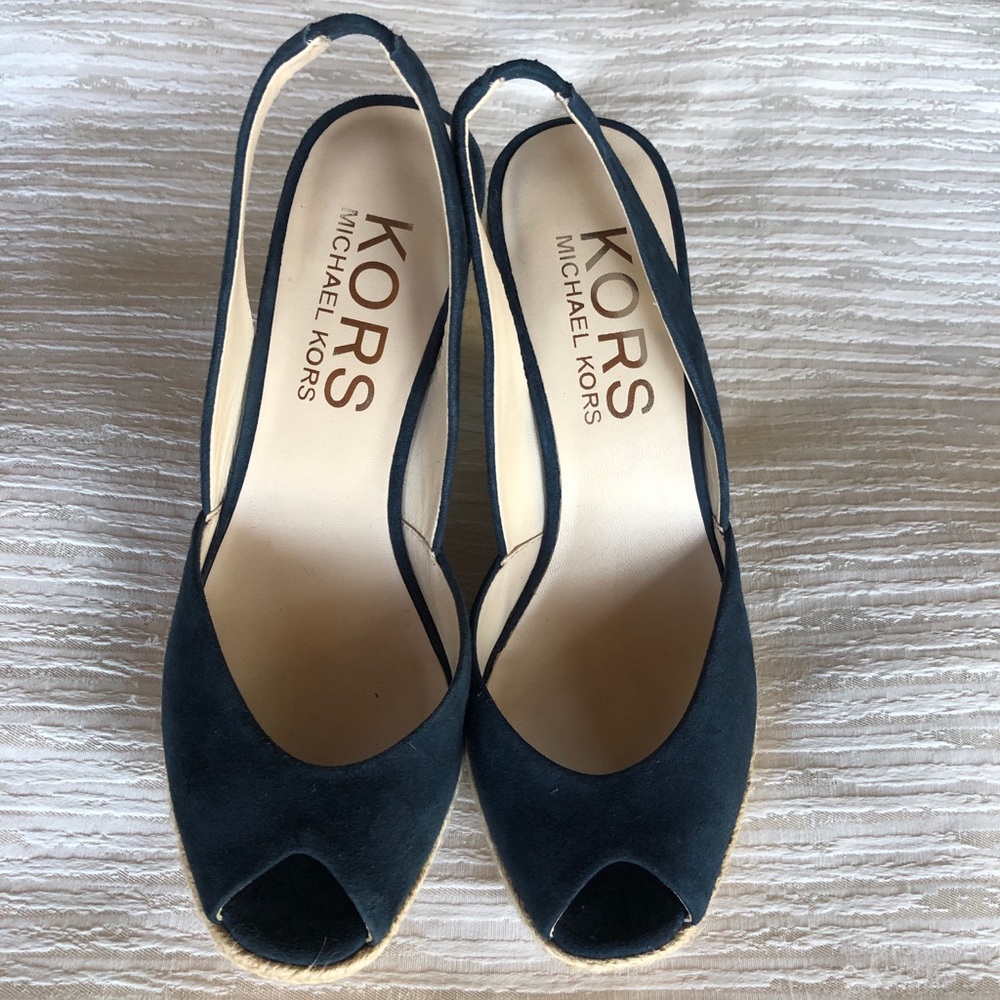 Michael Kors suede slingback peeptoe espadrilles